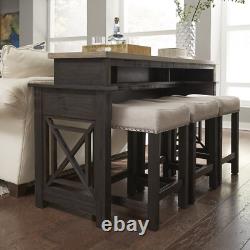 Modern and Chic Heatherbrook Black Console Bar Table Elevate Your Home Decor
