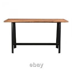 Moe's Home Collection Craftsman Wood Bar Table with Steel Base in Natural