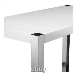Moe's Home Collection Riva Wood Bar Table with Stainless Steel Base in White