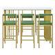 Multi-functional Counter Height Dining Bar Table 7 Pcs Set Open Shelves 6 Stools