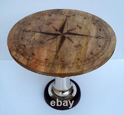 Nautical wooden compass coffee 24 table metal home decorative restaurant bar