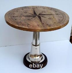 Nautical wooden compass coffee 24 table metal home decorative restaurant bar