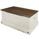 Os Home And Office Furniture Trunk Bench 35.43 In W With Lid In Distressed White