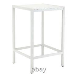 Pangea Home Betty 43x28 Modern Aluminum Small Bar Table in White