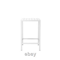 Pangea Home Betty 43x28 Modern Aluminum Small Bar Table in White