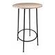Pangea Home Sly Round Modern Wood Veneer/metal Bar Table In Black