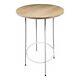 Pangea Home Sly Round Modern Wood Veneer/metal Bar Table In White