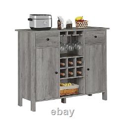 PayLessHere Wine Bar, Buffet Cabinet with Built-in Wine Storage Slots and Glas