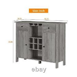 PayLessHere Wine Bar, Buffet Cabinet with Built-in Wine Storage Slots and Glas