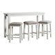 Pemberly Row Contemporary Multipurpose Bar Table Set In White