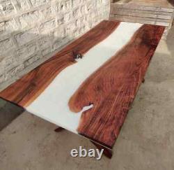 Personalized White Epoxy Table, Resin Bar Table, Epoxy Restaurant Table Top Deco