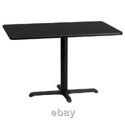 Rectangular Black Laminate Table Top 2230 Table Height Base 2442