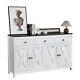 Redlife 55 Kitchen Sideboard With Storage, Buffet Cabinet With Barn Doors