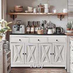 Redlife 55 Kitchen Sideboard with Storage, Buffet Cabinet with Barn Doors