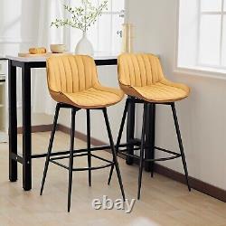 Redlife Set of 2 Bar Stools Swivel Adjustable Bar Chair PU Leather Bar Chairs