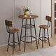 Retro Home Coffee Stand Bar Table 2 Bar Stools With Backrest And Partition