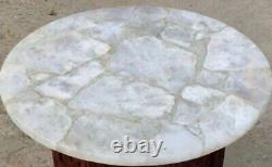 Round Crystal Quartz Coffee Table Gemstone Table Tops Agate Bar Table Home Deco