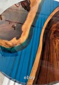 Round Epoxy Coffee Table Resin Countertop Bar Table Wood Walnut Table Home Decor