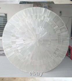 Round Selenite Coffee Table Tops, Console Bar Table, Kitchen Slab Table Home Dec