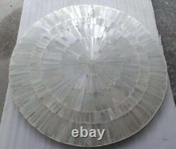 Round Selenite Coffee Table Tops, Console Bar Table, Kitchen Slab Table Home Dec