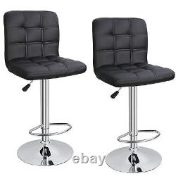 Set of 4 Adjustable Modern Swivel Bar Stools Dining Chair Counter Height Black