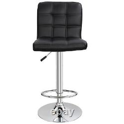 Set of 4 Adjustable Modern Swivel Bar Stools Dining Chair Counter Height Black