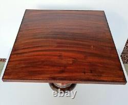 Square Coffee End Table Leather Wrapped & Stitched Home Cafe Bar Pub Decorative