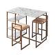 Teamson Home Breakfast Dining Set Bar Table 2 Padded Stool Chairs Storage