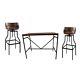 Three Piece Counter Height Bar Table With Adjustable Bar Stools Set