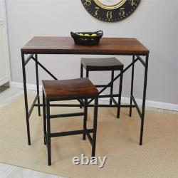 Three Piece Counter Height Bar Table with Adjustable Bar Stools Set