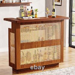 Tribesigns 4-Tier Bar Table with Stemware Holder Storage Shelves for Home Pub