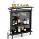 Tribesigns Bar Wine Unit With Shelves For Storage 41h Home Liquor Bar Pub Table