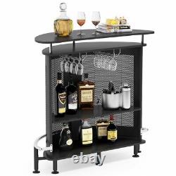 Tribesigns Bar Wine Unit with Shelves for Storage 41H Home Liquor Bar Pub Table