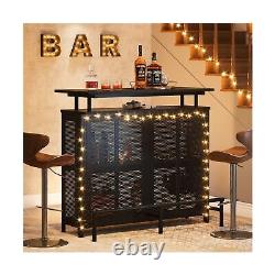 Tribesigns Home Bar Unit, 3 Tier Liquor Bar Table with Stemware Racks and Win