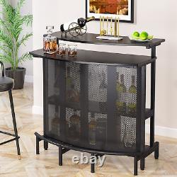 Tribesigns Home Bar Unit, 4 Tier Liquor Bar Table with Storage and Glass Holder