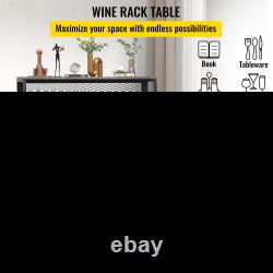 VEVOR Wine Rack Home Bar Table, Industrial Liquor Storage Cabinets with Glass Ho