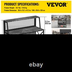 VEVOR Wine Rack Home Bar Table, Industrial Liquor Storage Cabinets with Glass Ho