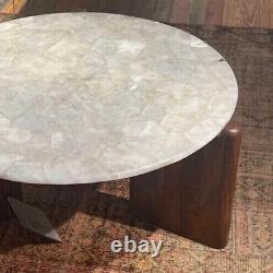 White Quartz Table Top Centerpiece Agate Coffee Table Bar Table Living Room Deco