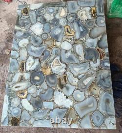 Wild Agate Stone Dining Table, Kitchen Slab Table, Agate Console Bar Table Decor