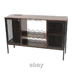 Wine Bar Cabinet Coffee Bar Cabinets Table with Wine Rack for Liquor and Glasses