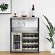 Wine Bar Cabinet For Liquor And Glasses Home Kitchen Wine Rack With Storage Shelf
