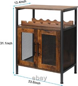 Wine Bar Rack Cabinet with Detachable Wine Rack, Coffee Bar Cabinet with Glass H