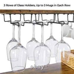Wine Rack Table Shelf Wine Glass Holder Home Bar Space Saver Organizer Entertain