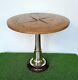 Wooden Teak Round Coffee & Tea Table Directional Compass Design Bar & Cafe Decor