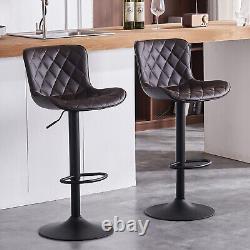 YOUNIKE Bar Stools Set of 2/1, Leather Counter Height Barstools Stools with Back