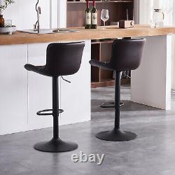 YOUNIKE Bar Stools Set of 2/1, Leather Counter Height Barstools Stools with Back