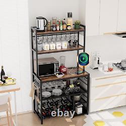 Yacchi Home Bar Cabinet for Home with Outlet and LED Light, Wine Bar for Living