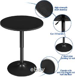 Yaheetech 2Pcs Home Bar Table Height Adjustable Pub round Table with 360 Swivel
