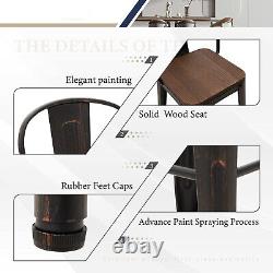 30 tabourets de bar rétro en métal, ensemble de 4 tabourets de bar de hauteur avec dossier haut amovible.
