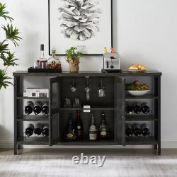 Armoire à vin industrielle avec étagères de rangement pour cuisine - Maison grise foncée